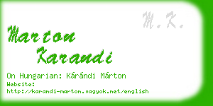 marton karandi business card